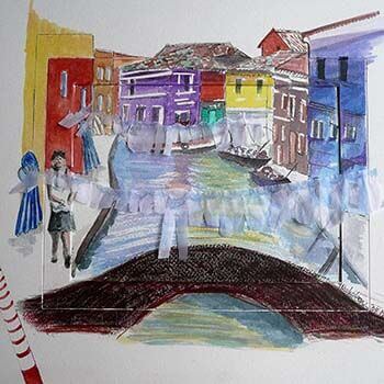 Venetian Street Scene - Trudy Nicholson - Art