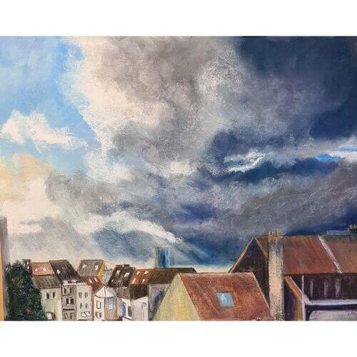 View from Apartment Window Brussels - Trudy Nicholson - Artist